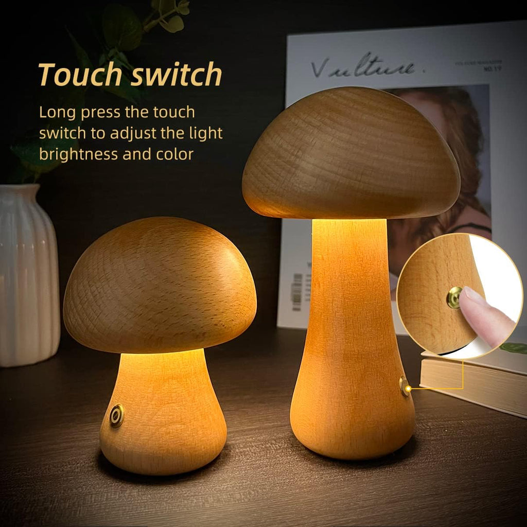 Cute Mushroom LED Night Light with Touch Control