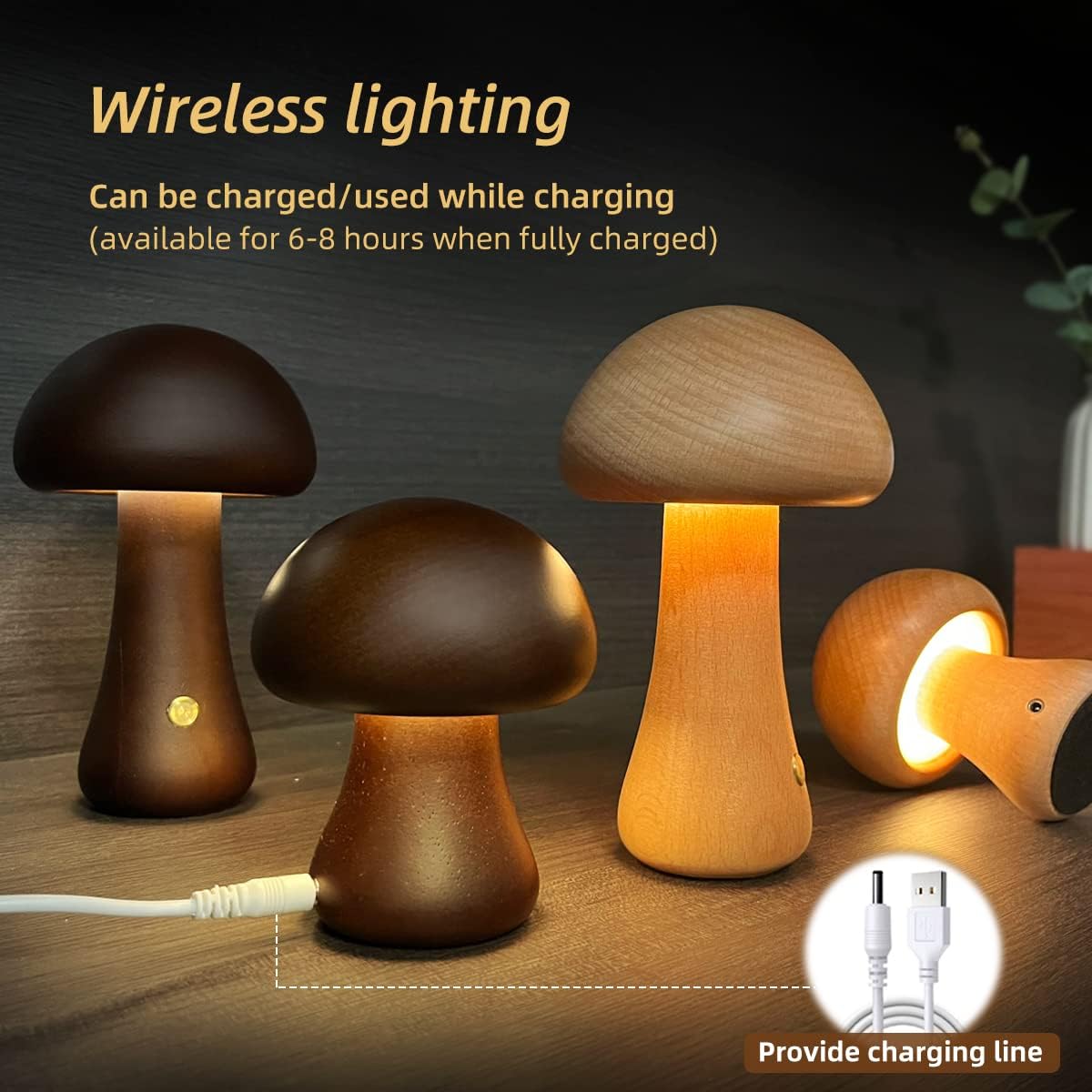 Cute Mushroom LED Night Light with Touch Control